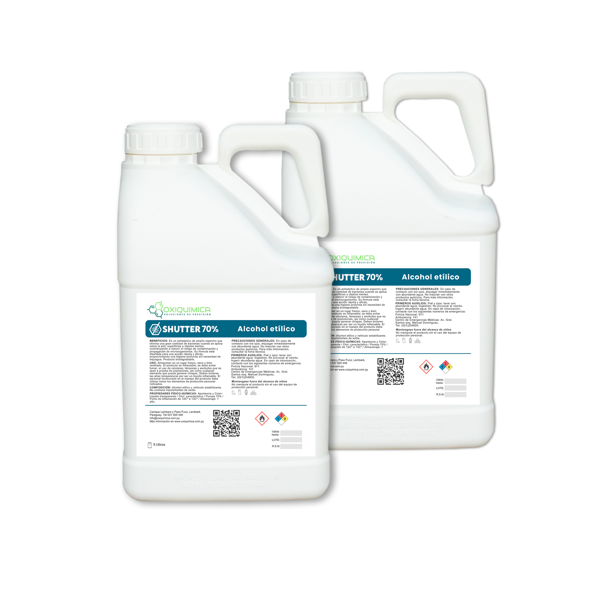 "SHUTTER AL 70, antiséptico de amplio espectro para eliminar bacterias en piel, superficies y objetos inertes"